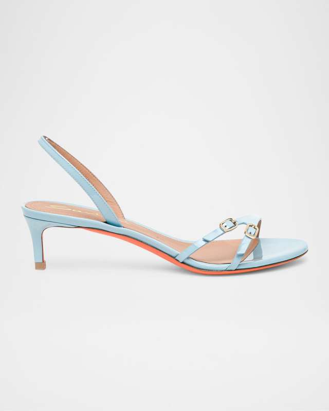 Virna Buckle Patent Leather Sandals